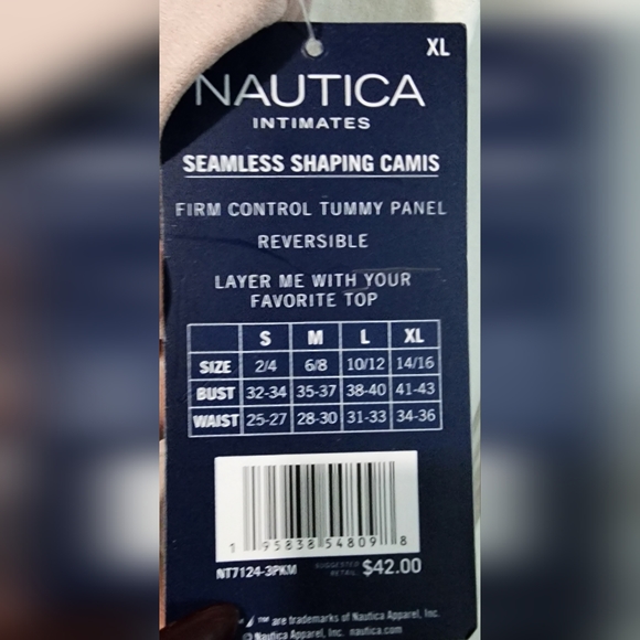 NWT Nautica Seamless shaping Camis Tanks 2 pairs size:XL - Picture 4 of 6